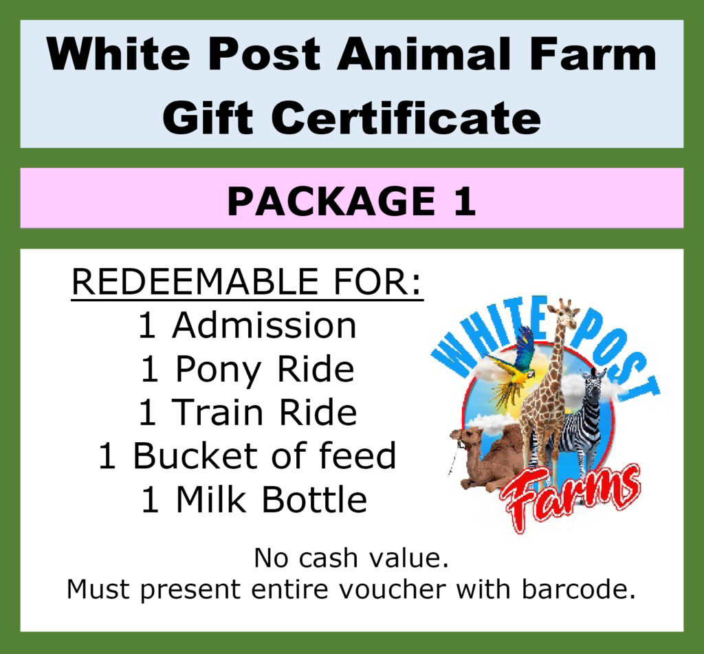 Gift Certificates White Post Animal Farm of Melville